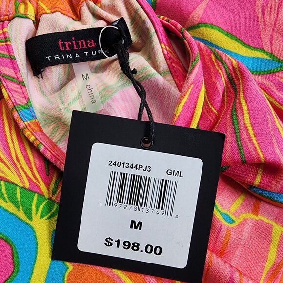 Trina Turk Medium Milan Gingko Halter Floral Maxi Dress NWT $198 - Picture 3 of 8